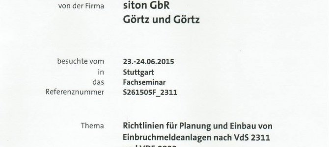 zertifizierung richtlinien für planung und einbau von einbruchmeldeanlagen nach vds 2311 und vde 0833