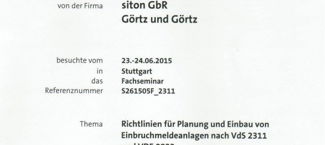 zertifizierung richtlinien für planung und einbau von einbruchmeldeanlagen nach vds 2311 und vde 0833